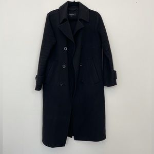 Black Oversized Long Wool Coat
